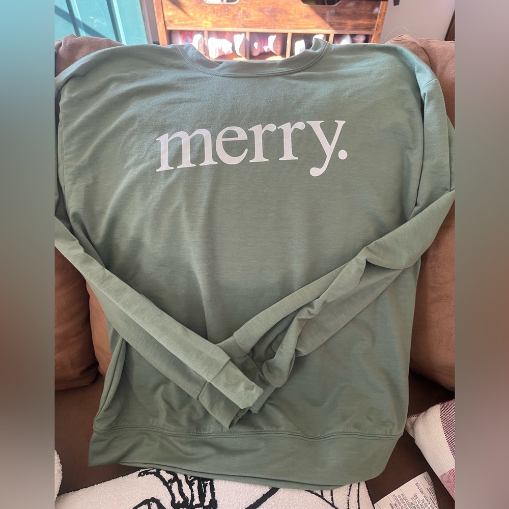 Green 'Merry' Sweatshirt